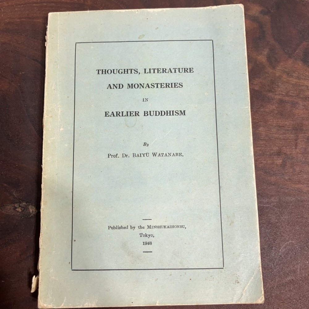 Vintage Thoughts Literature Monasteries Earlier Buddhism 1948 Watanabe Japan Boo